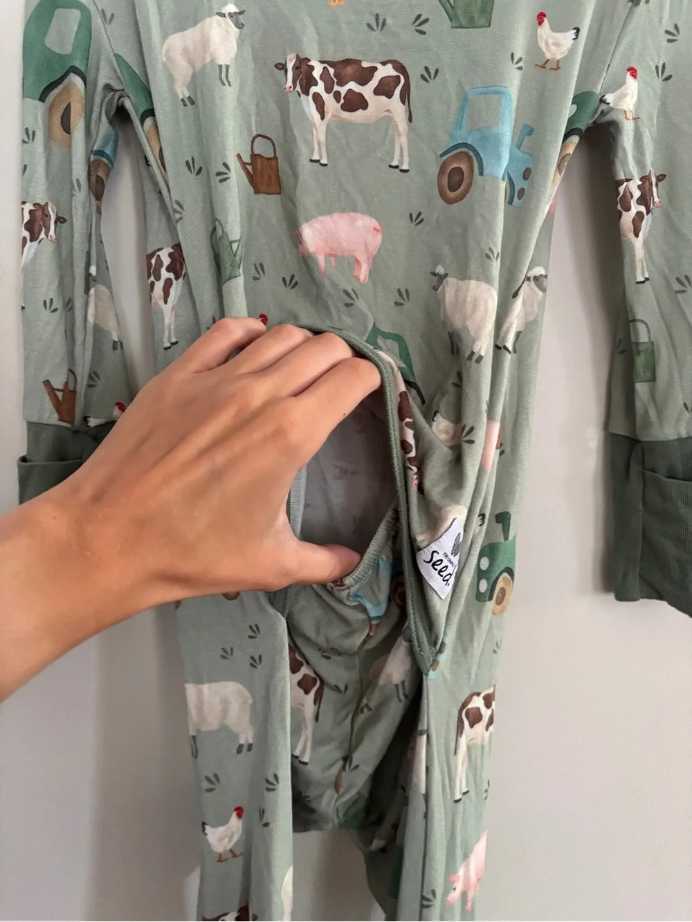 The Simple Seed Bamboo Adaptive Tube Access Long Sleeve Day To Night Romper 2-3T